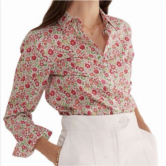 J. Crew Slim-fit Shirt in Liberty Fabric Danjo Floral Button Down Womens Size 6 - Picture 1 of 11